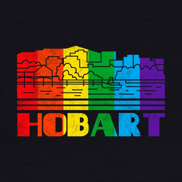 Hobart Pride Shirt Hobart LGBT Gift LGBTQ Supporter Tee Pride Month Rainbow Pride Parade by NickDezArts